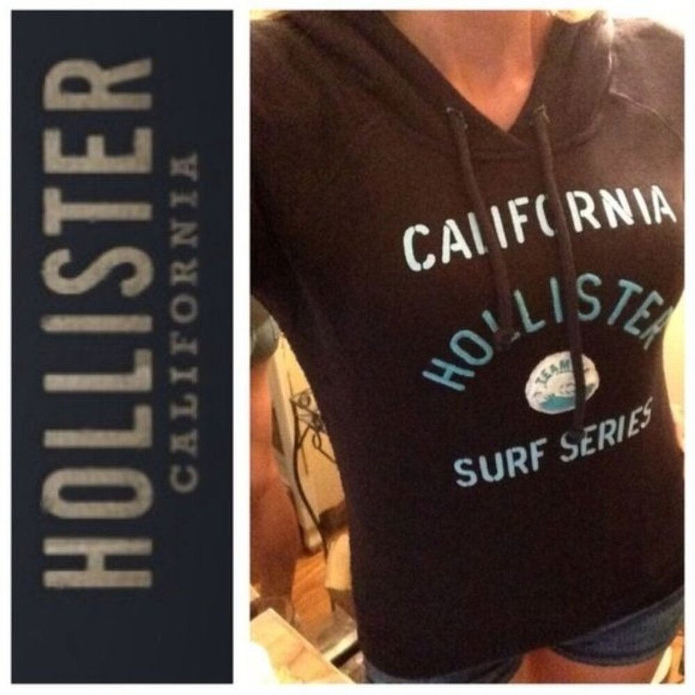 NWT Hollister 2012 Classic Navy Embroidered Surf Logo Hoodie Sweatshirt Jumper - Picture 3 of 6